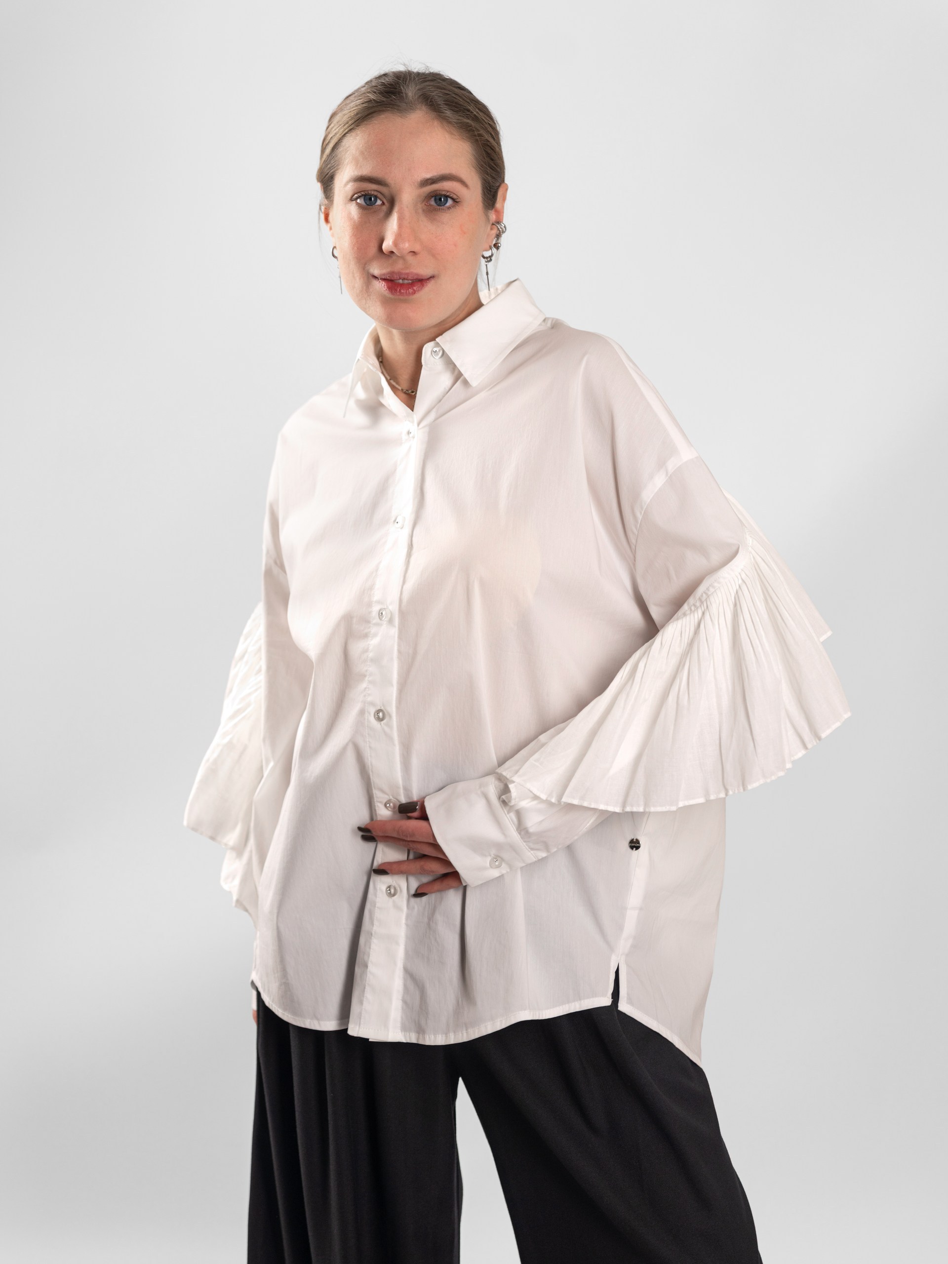 Рубашка женская TUFFONI 8427063 БЕЛЫЙ OVERSIZE
